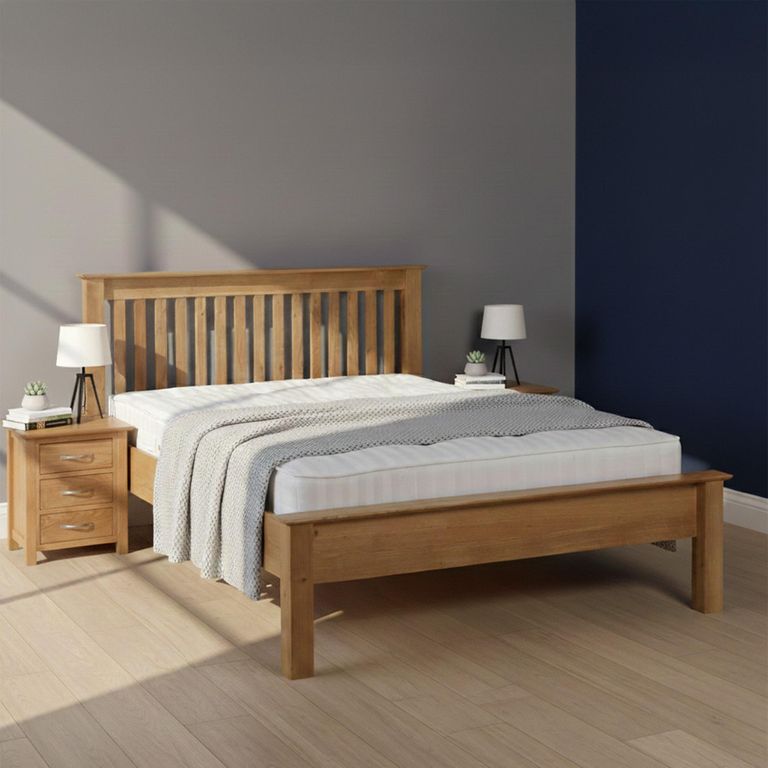 Nimbus Bed - Slatted - Oak - Sizes Available