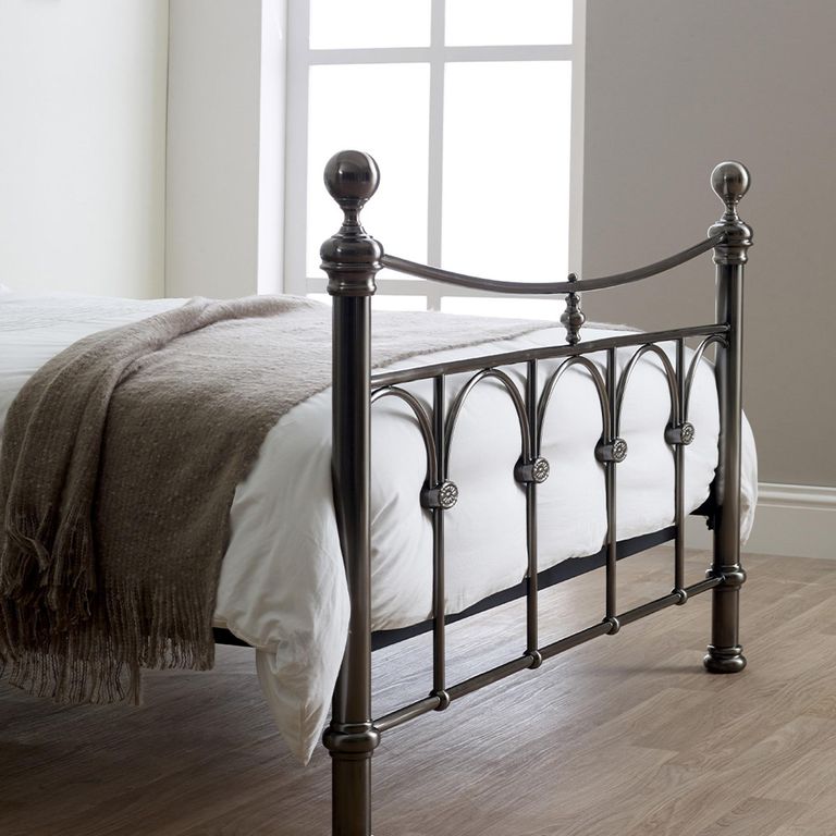 Gage Antique Nickel Metal Bed