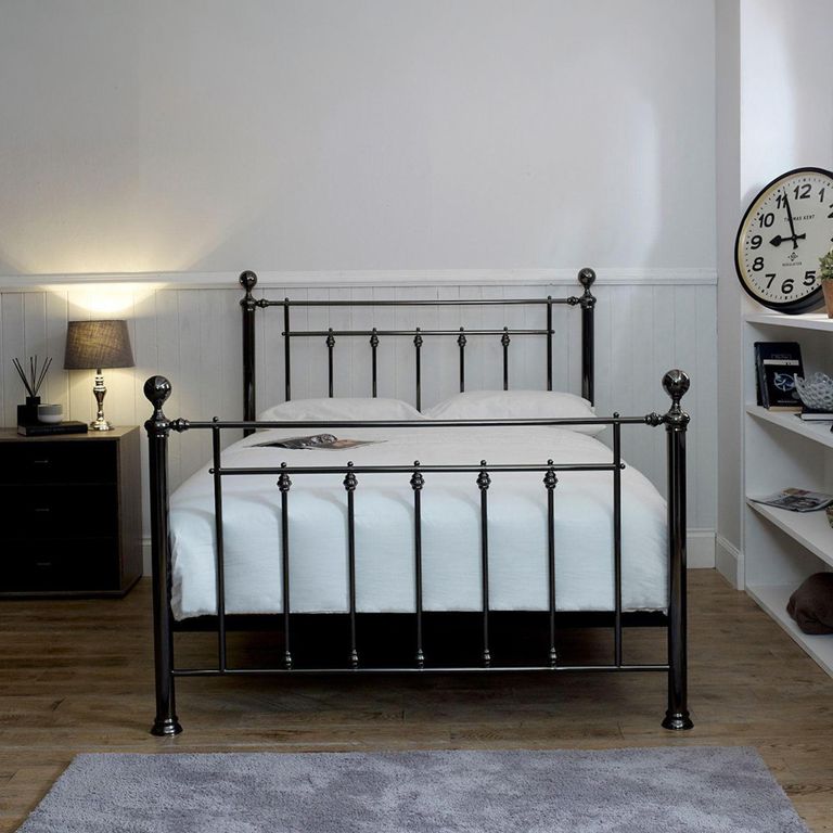 Lane Black Chrome Metal Bed - Sizes Available