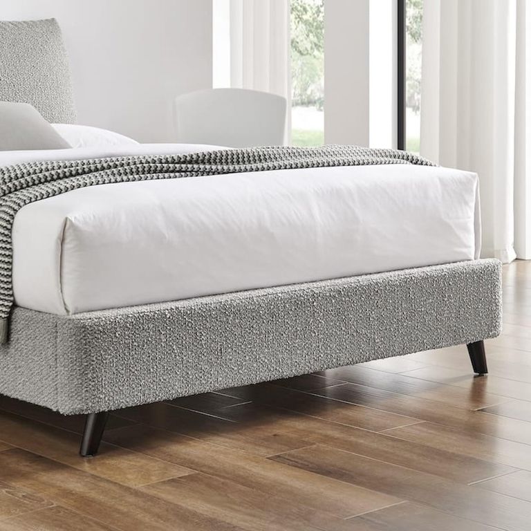 Luis Dove Grey Boucle Fabric Bed - 5ft King Size