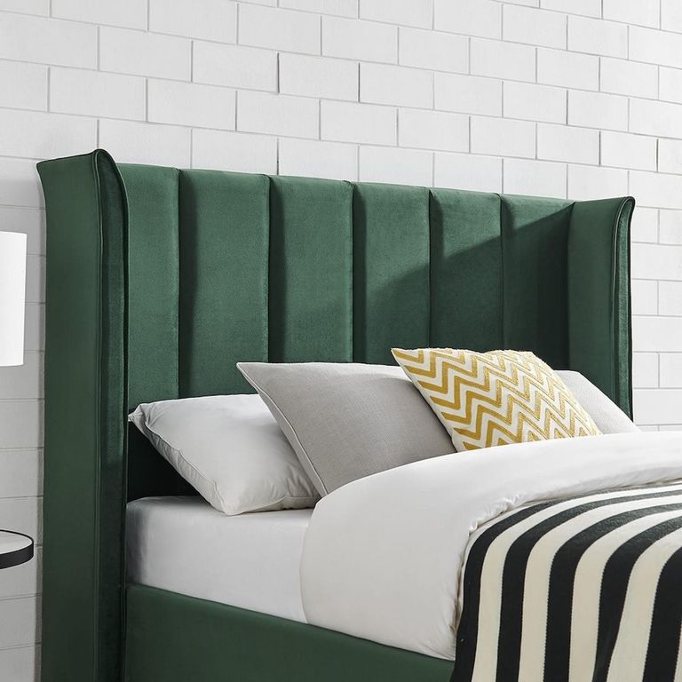 Posey Emerald Green Fabric Ottoman Bed - Sizes Available