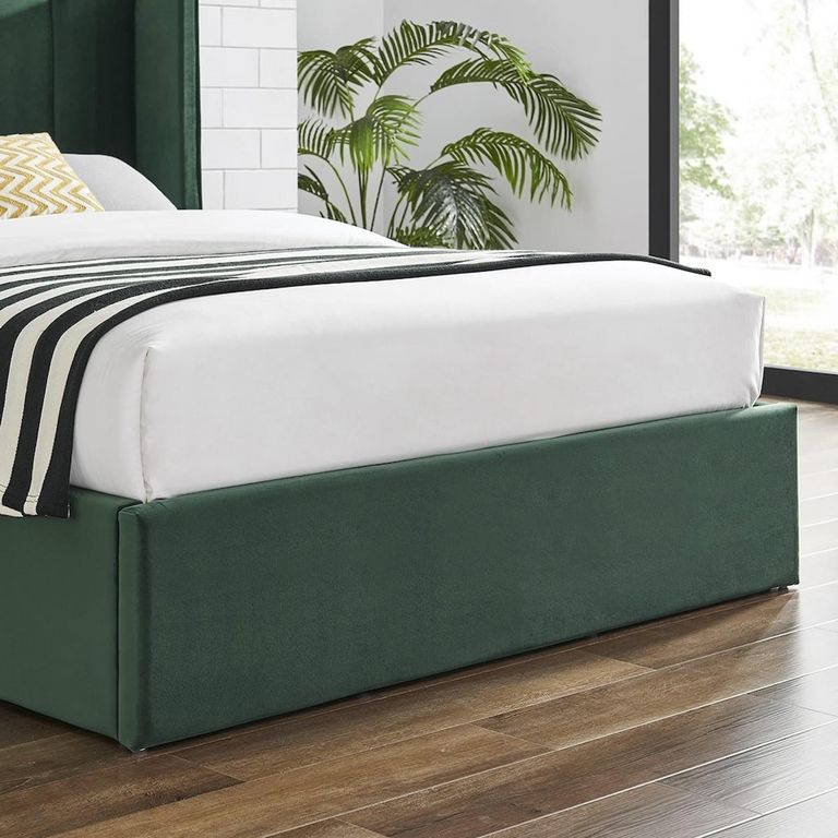 Posey Emerald Green Fabric Ottoman Bed - Sizes Available