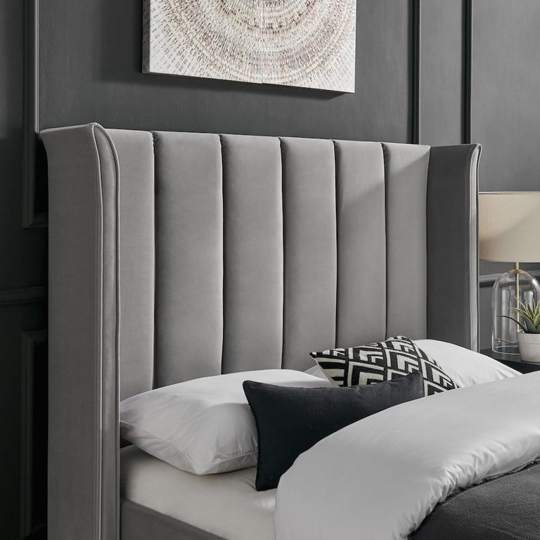 Posey Grey Fabric Bed - Sizes Available