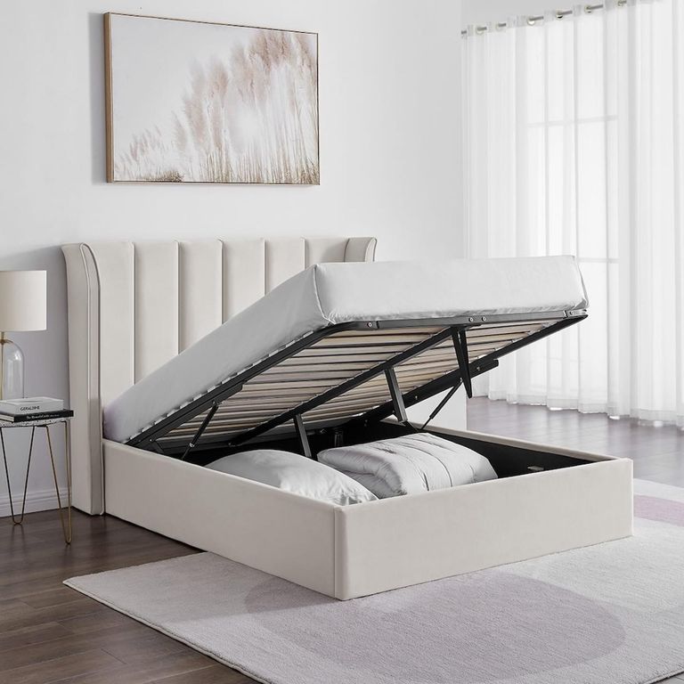 Posey Natural Fabric Ottoman Bed - Sizes Available