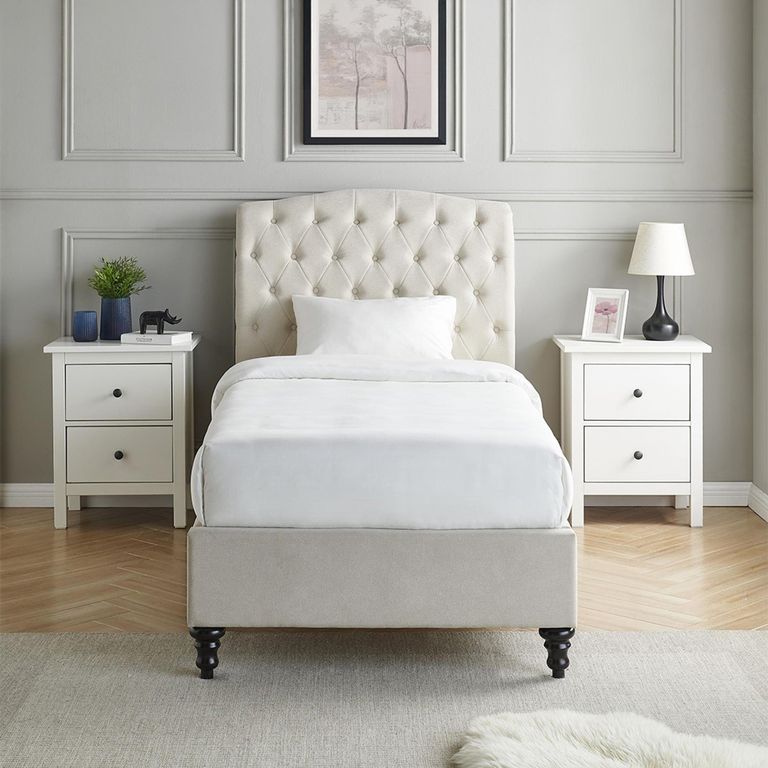 Roma Natural Fabric Bed - Sizes Available