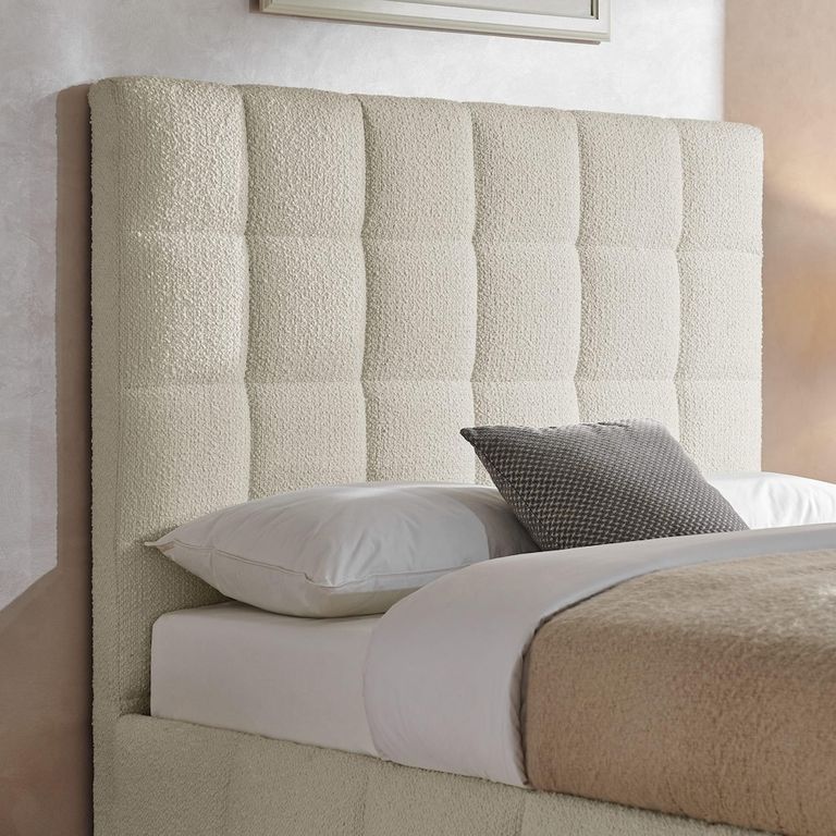 Stark Ivory Boucle Fabric Bed - Sizes Available