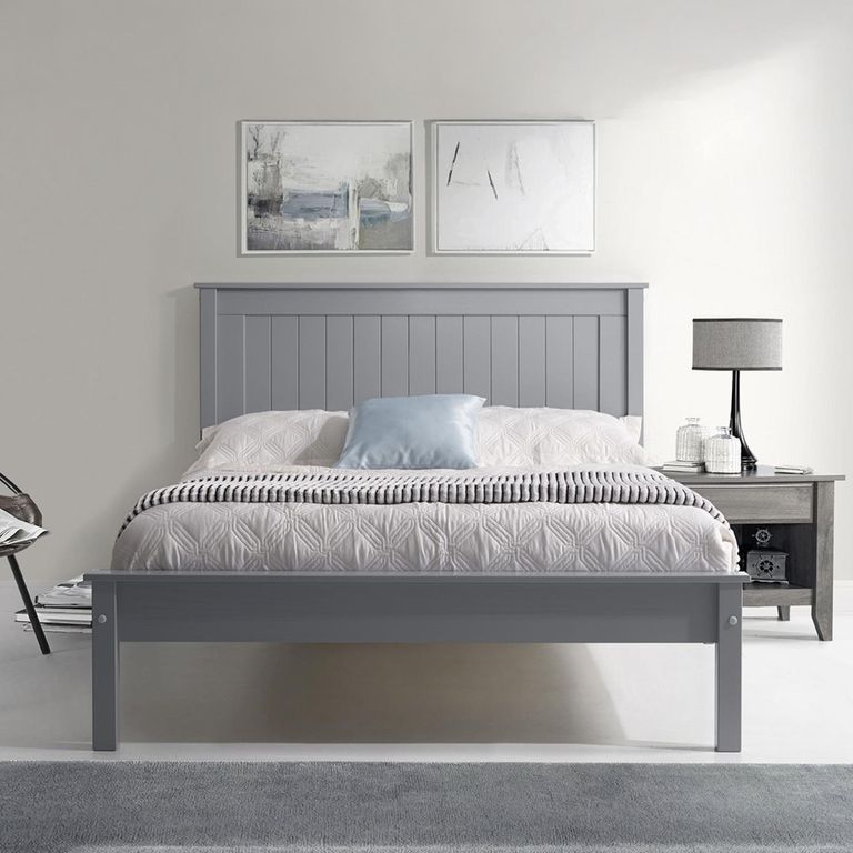 Travis Grey Wooden Bed - Low Footend - Sizes Available