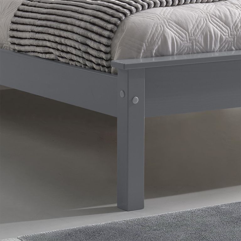 Travis Grey Wooden Bed - Low Footend - Sizes Available