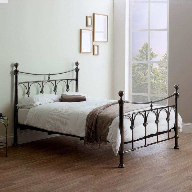 Gage Antique Nickel Metal Bed