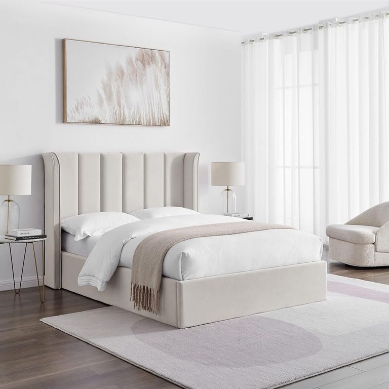 Posey Natural Fabric Ottoman Bed - Sizes Available