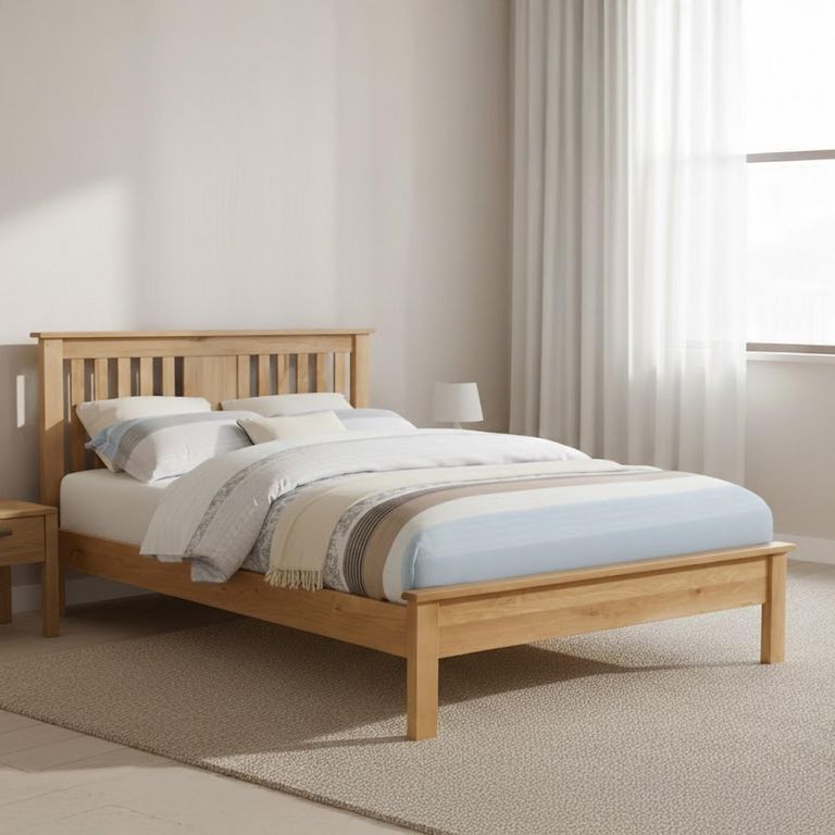 Newbridge Low Foot End Bed - Oak - Sizes Available