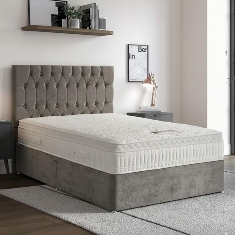 Silver Active Deluxe Divan Bed - 2800 Pocket Spring - Platform Top - Sizes Available