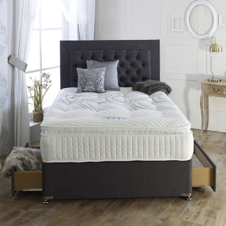Sicily Pillow Divan Bed - 2000 Platform Top - Sizes Available