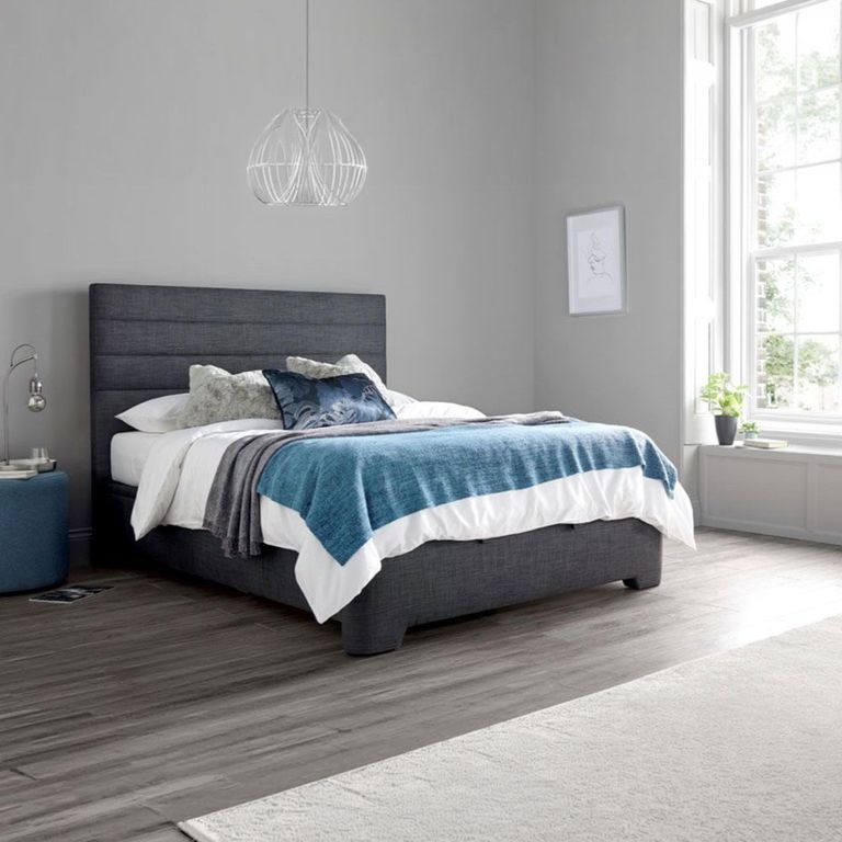 Appleby Ottoman Storage Bed - Pendle Slate Fabric - Sizes Available