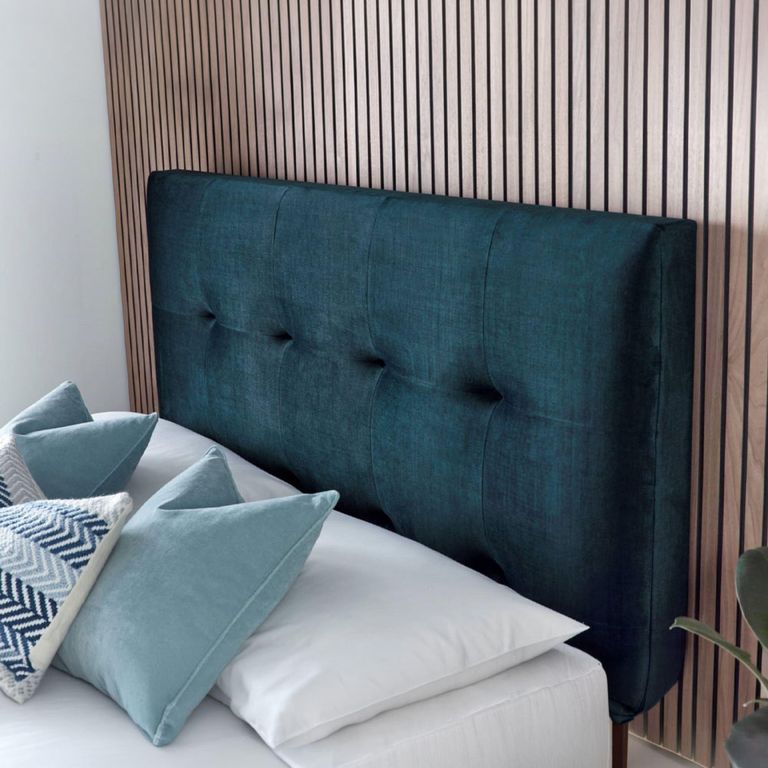 Walkworth Ottoman Storage Bed - Deep Ocean Blue Fabric - Sizes Available