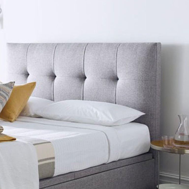 Walkworth Ottoman Storage Bed - Marbella Dark Grey Fabric - Sizes Available