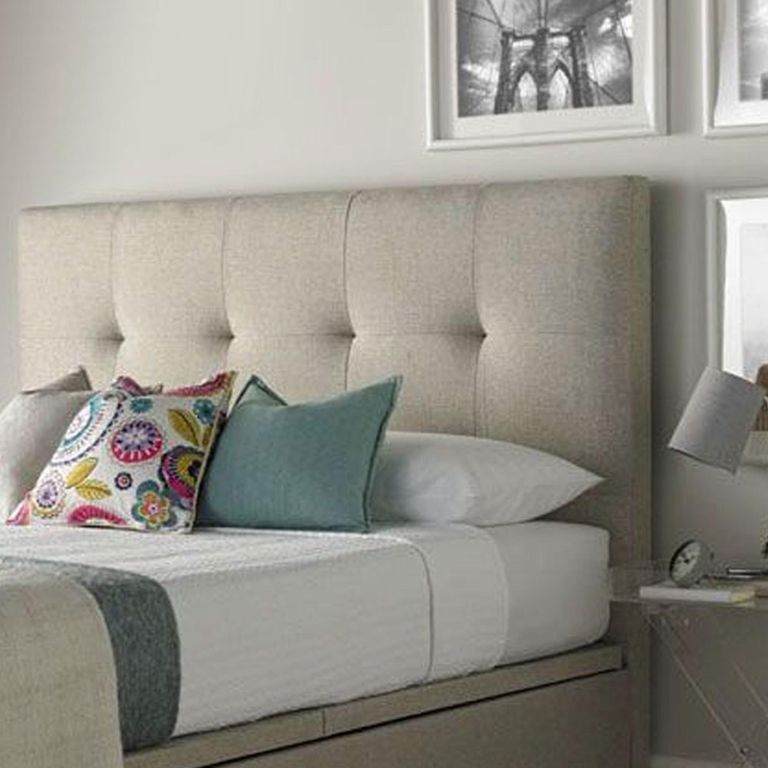 Accent Ottoman Storage Bed - Oatmeal Fabric - Sizes Available