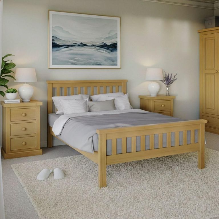 Churchill Waxed Pine Slatted Bed - Sizes Available