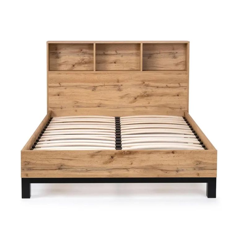 Clearance - Bali Bed - 4ft 6in Double - Bookcase - Grey Oak - FSS16553