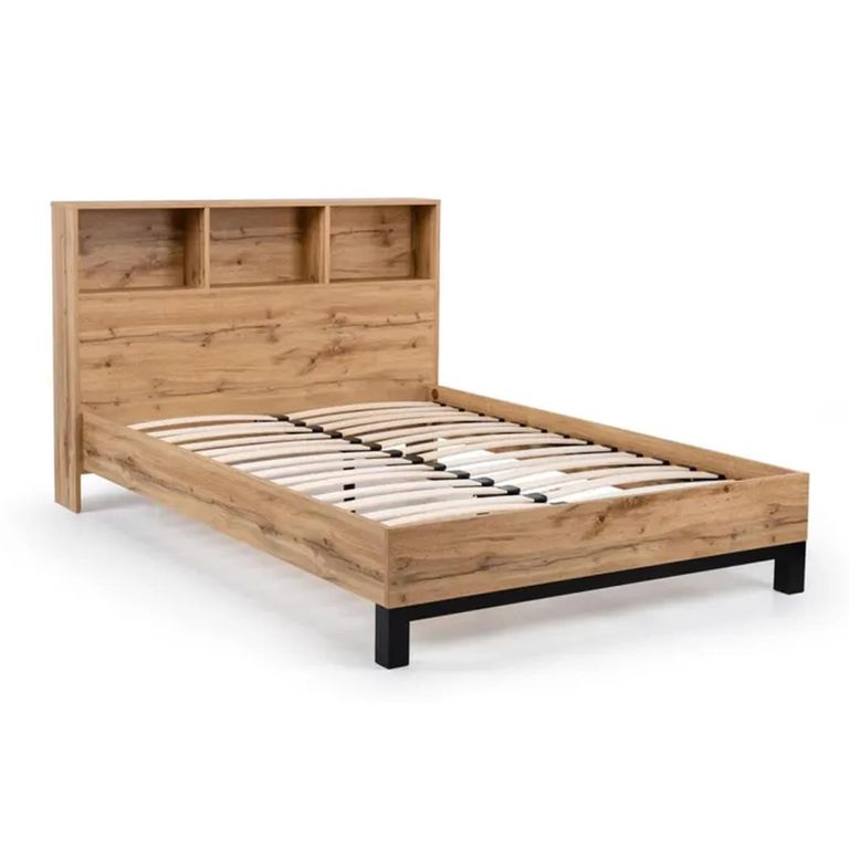 Clearance - Bali Bed - 4ft 6in Double - Bookcase - Grey Oak - FSS16553