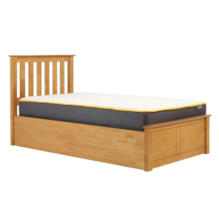 Clearance - Phoenix Ottoman Storage Bed - 3ft Single - Oak - FSS16563