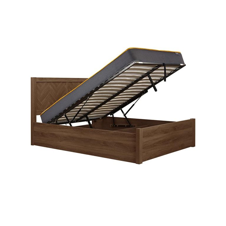 Herringford Ottoman Storage Bed - Walnut - Sizes Available