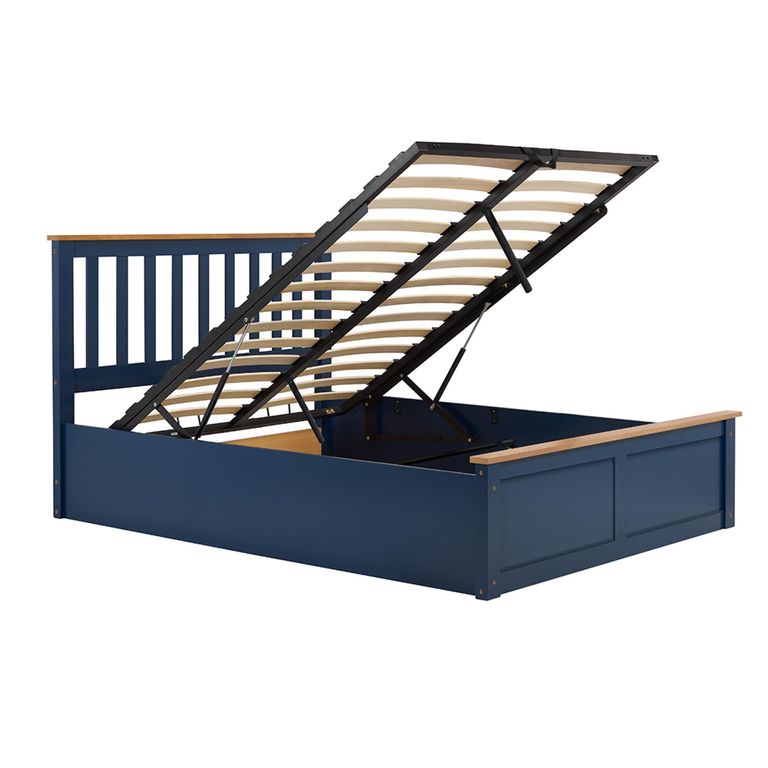 Phoenix Ottoman Storage Bed - 4ft 6in Double - Navy Blue