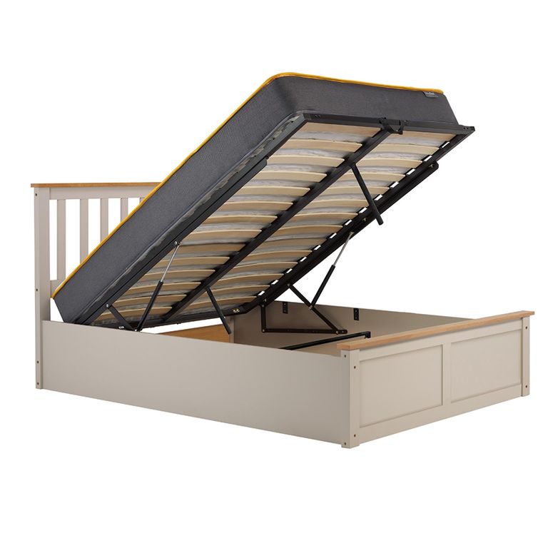 Phoenix Ottoman Storage Bed - 4ft 6in Double - Pearl Grey