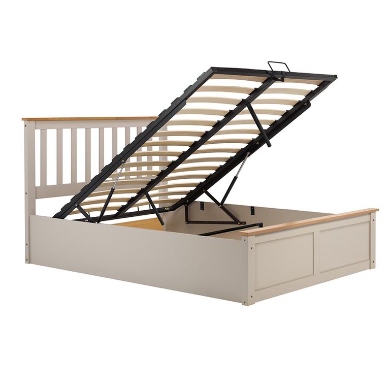 Phoenix Ottoman Storage Bed - 4ft 6in Double - Pearl Grey