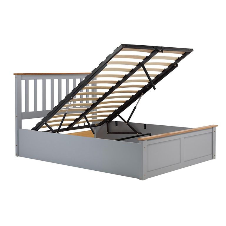 Phoenix Ottoman Storage Bed - 4ft 6in Double - Stone Grey