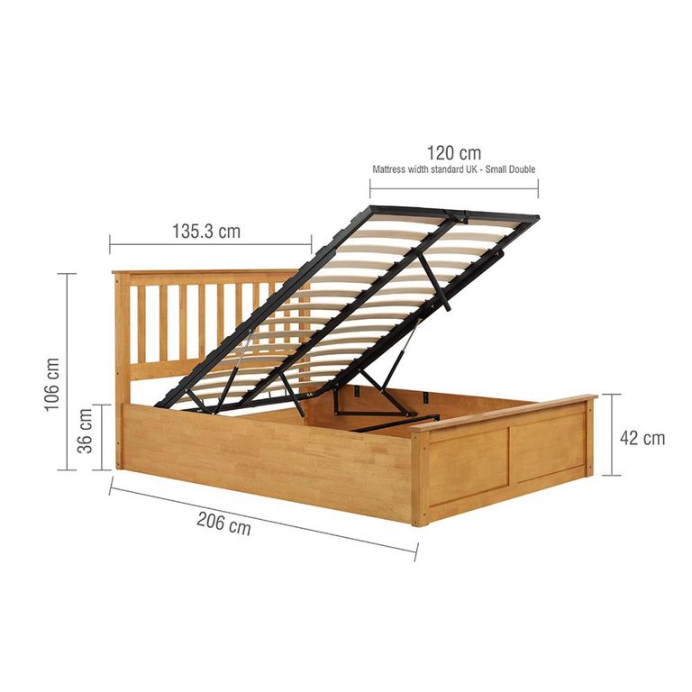 Phoenix Ottoman Storage Bed - 4ft Small Double - White