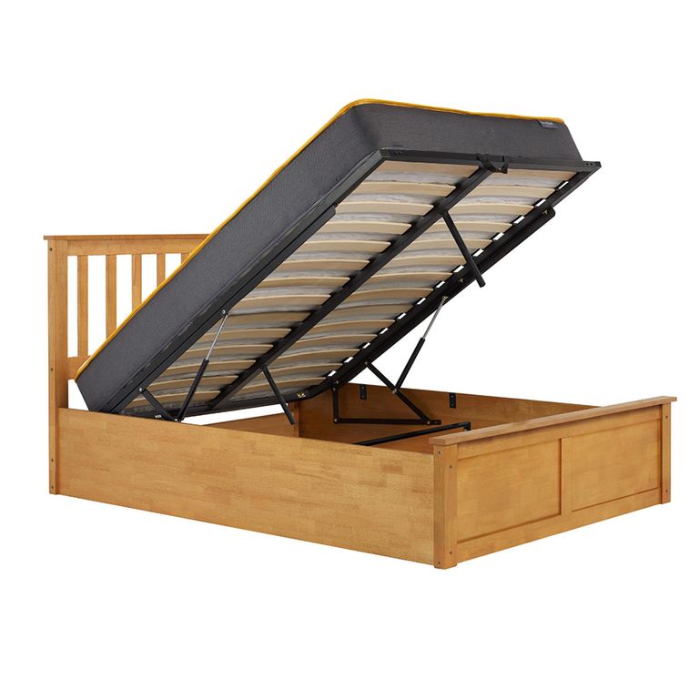 Phoenix Ottoman Storage Bed - 5ft King Size - Oak