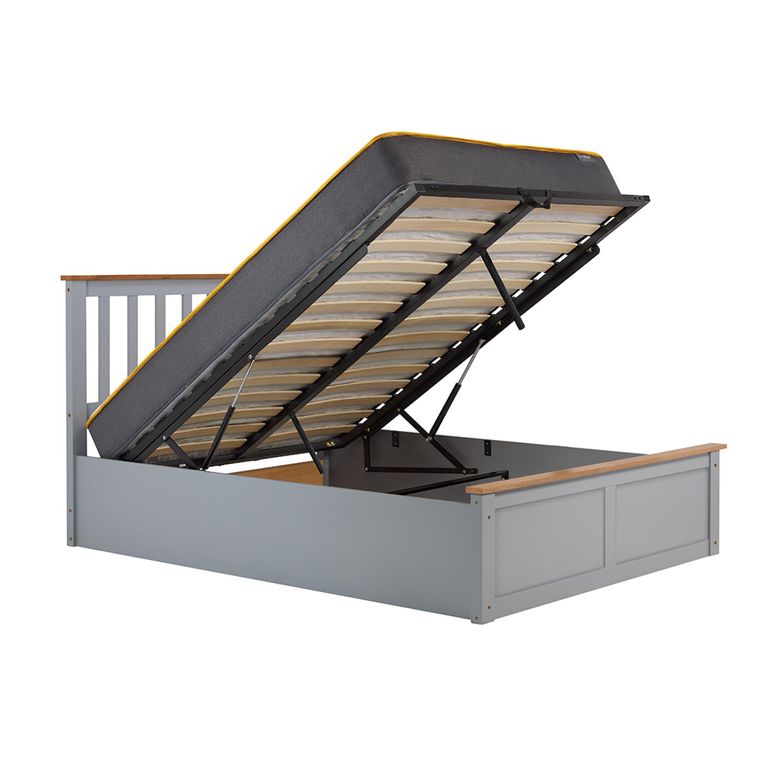 Phoenix Ottoman Storage Bed - 5ft King Size - Stone Grey