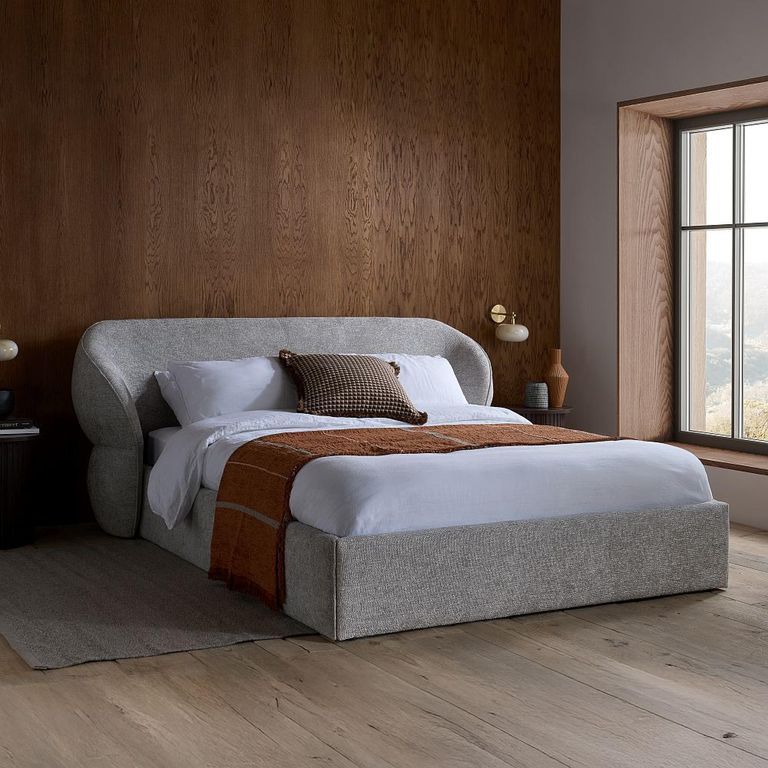 Milan Bed - Grey Fabric - Sizes Available
