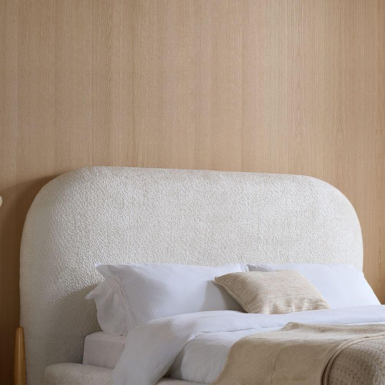 Amalfi Bed - White Fabric - Sizes Available
