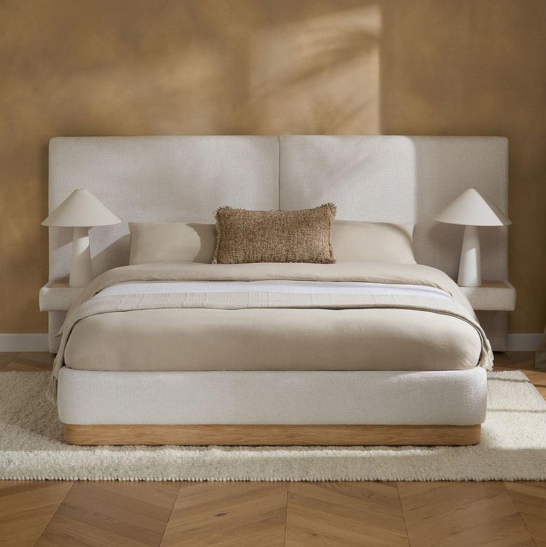 Como Bed - White Fabric - Sizes Available