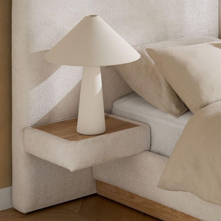 Como Bed - White Fabric - Sizes Available