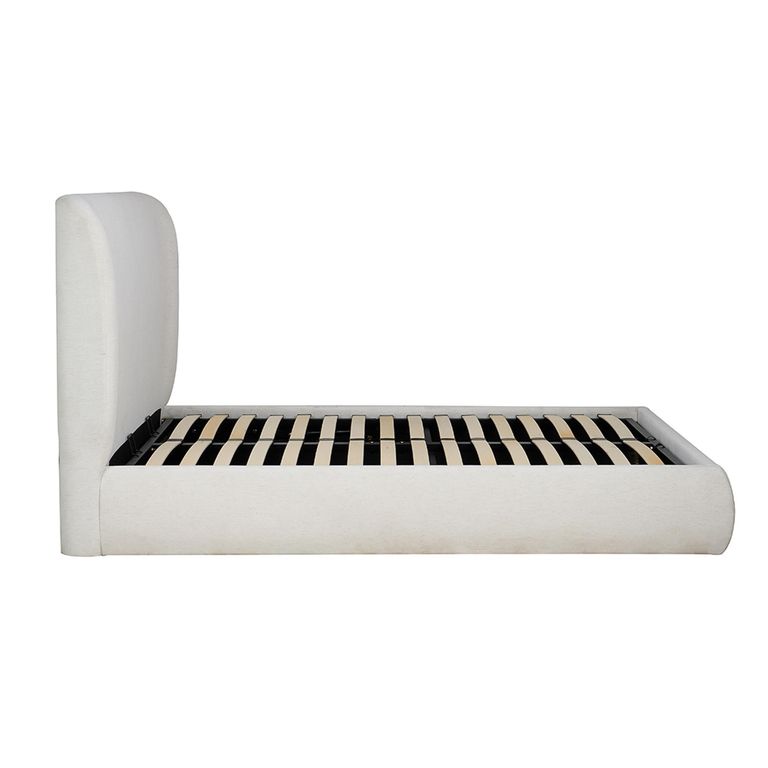 Lanis Ottoman Storage Bed - Cream Linen Fabric - Sizes Available
