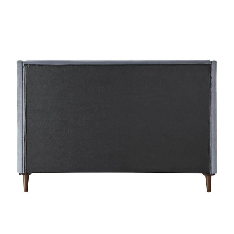 Lincoln Bed - Grey Velvet Fabric - Sizes Available