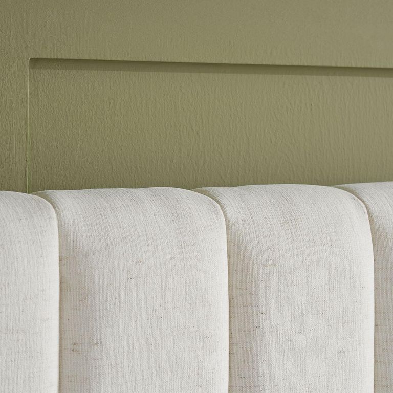 Maisey Ottoman Storage Bed - White Linen Fabric - Sizes Available