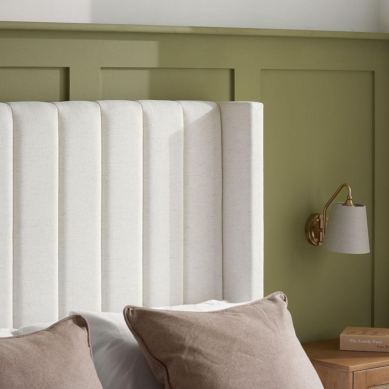 Maisey Ottoman Storage Bed - White Linen Fabric - Sizes Available