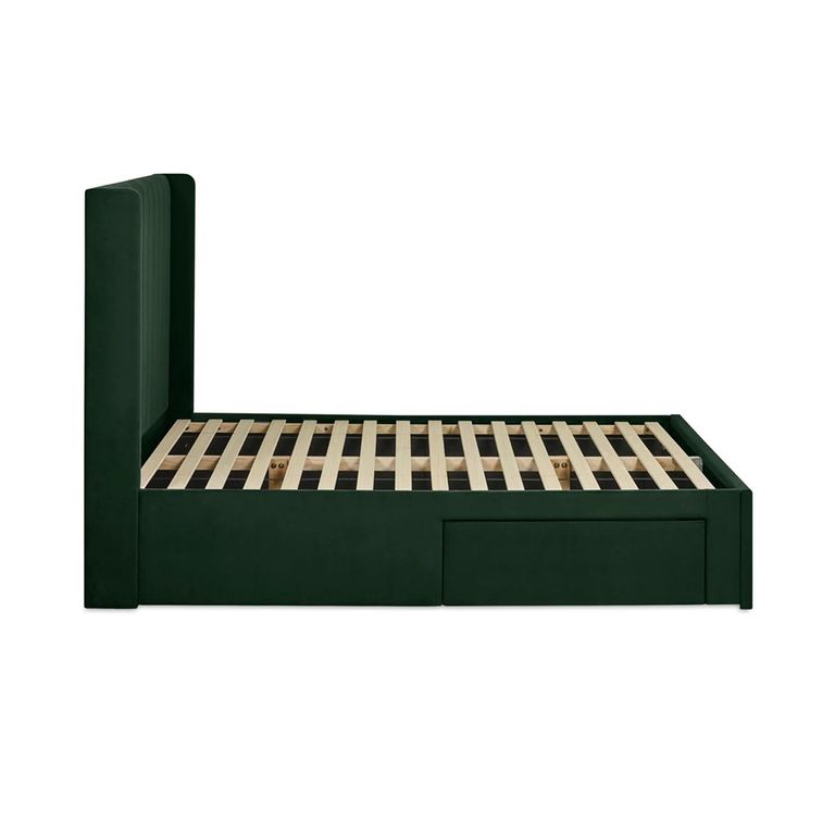 Leila Bed - Bottle Green Fabric - Sizes Available