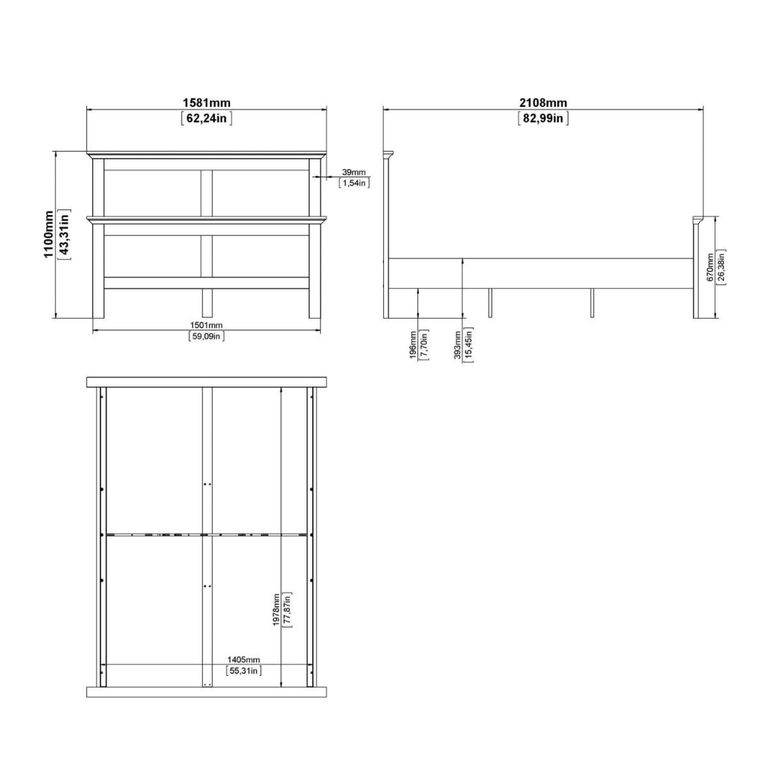 Paris Bed - 3ft Single - White