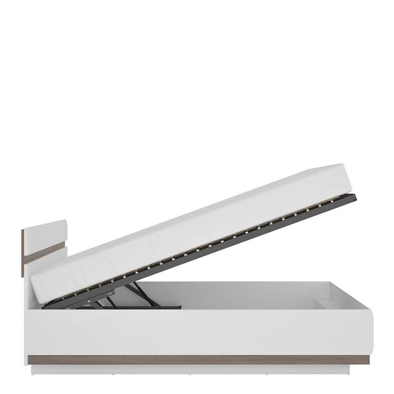 Chelsea Lift Up Bed - 5ft King Size - White Gloss