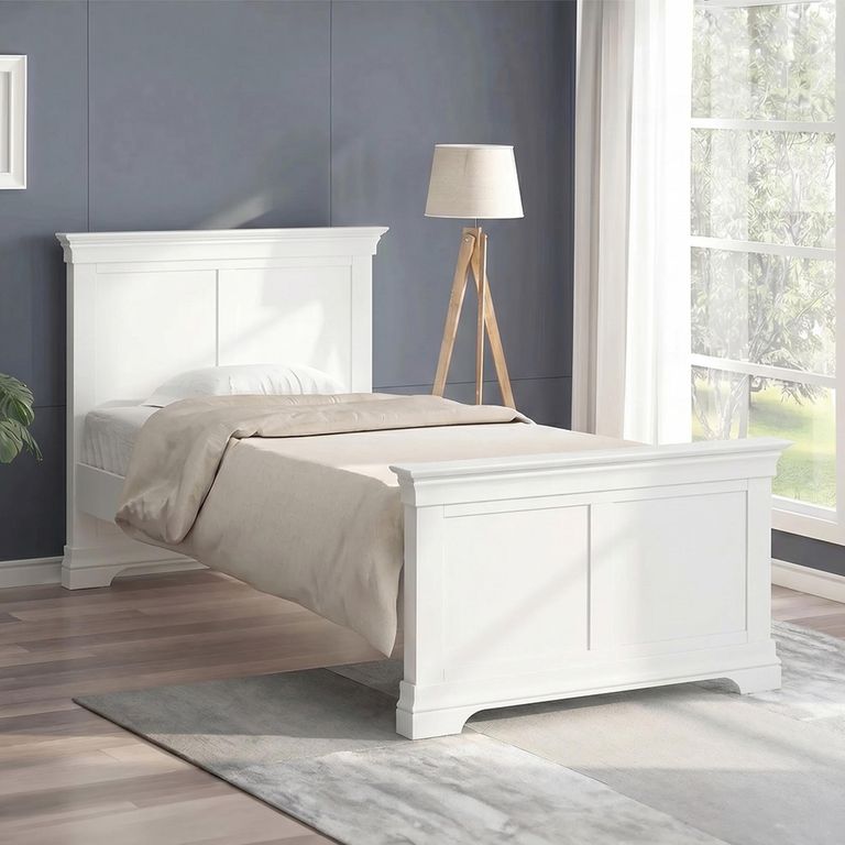 Paisley Bed - High Foot End - White Painted - Sizes Available