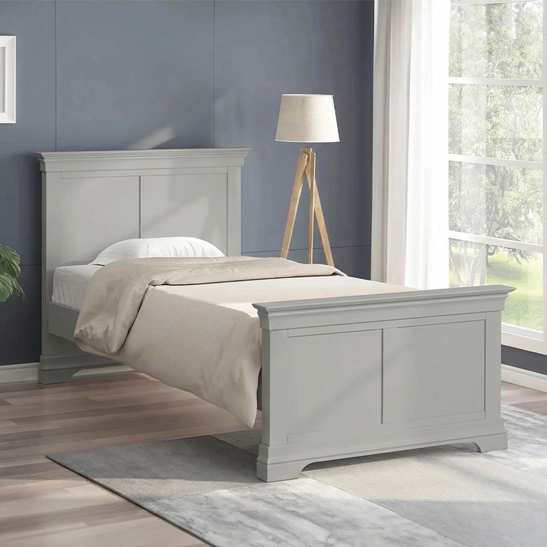 Paisley Bed - High Foot End - Grey Painted - Sizes Available