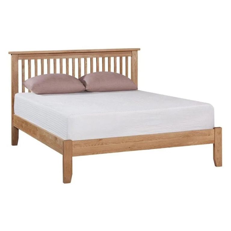 Appleby Bed - Low Foot End - Slatted Headboard - Petite Oak - Sizes Available