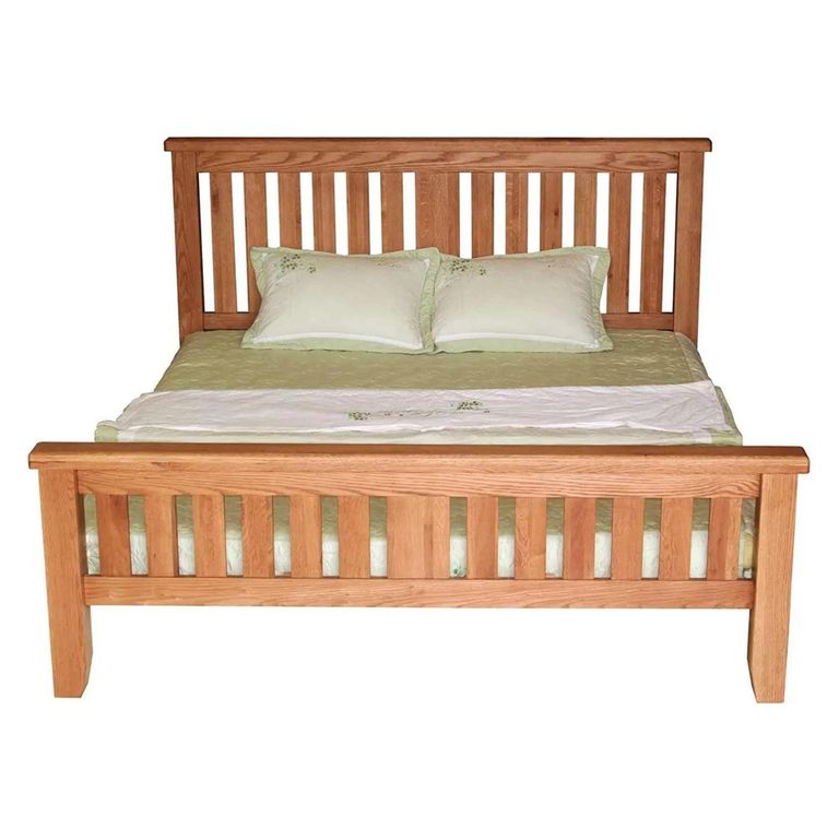 Hampshire Oak Slatted Bed - Sizes Available