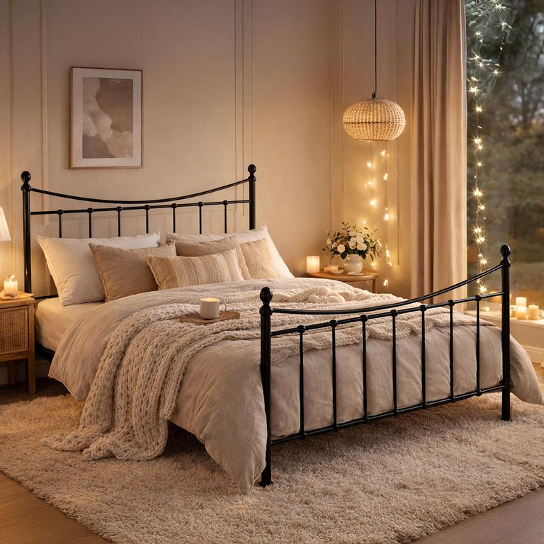 Alderley Bed - Black Metal - Sizes Available