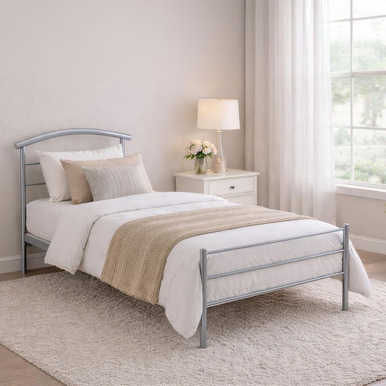Brennington Bed - Silver Metal - Sizes Available